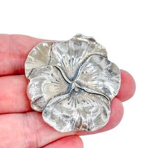 Vintage Cini Sterling Silver 925 Pansy Pin Brooch